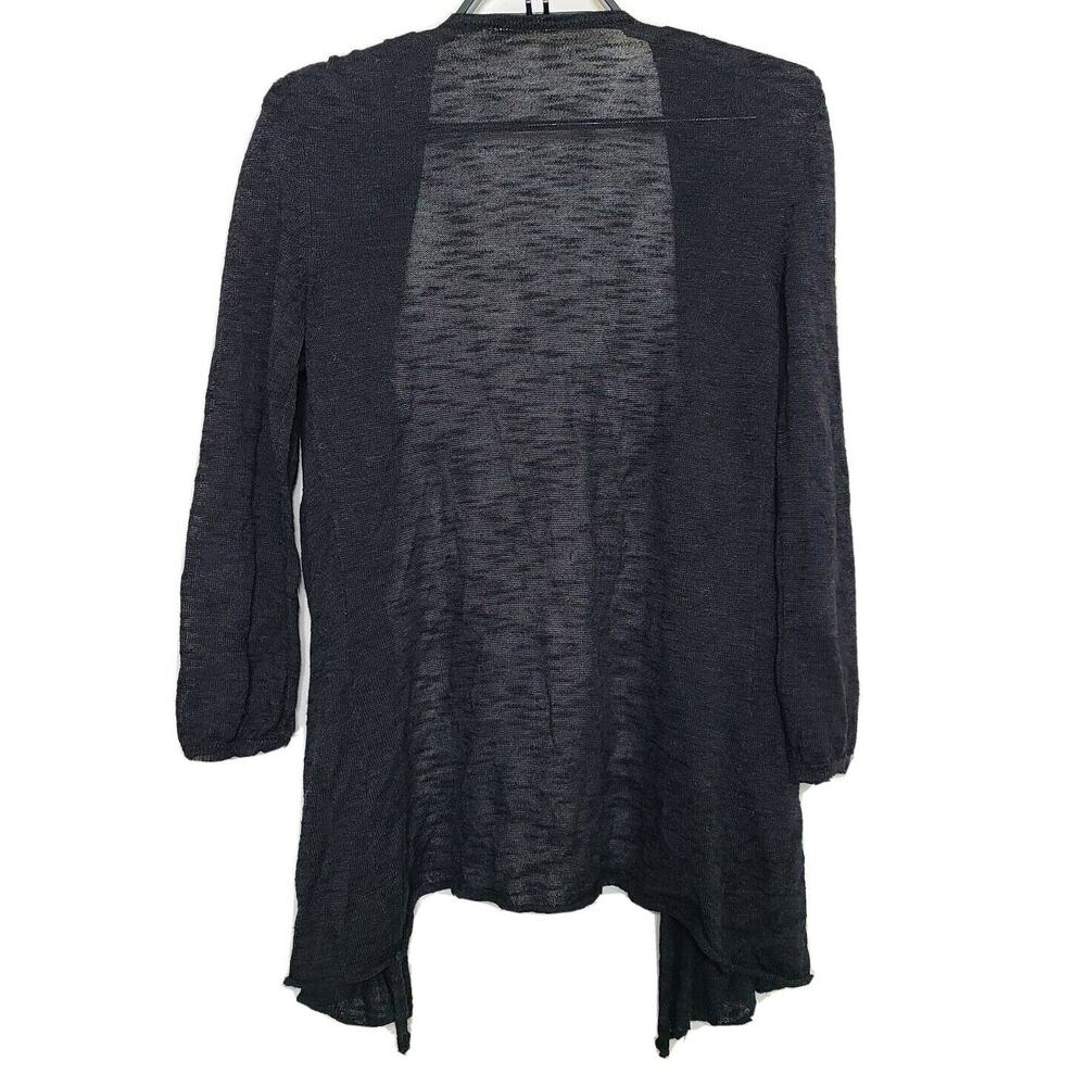 Moth Womens Black Cardigan Knit 3/4 Sleeve Rayon